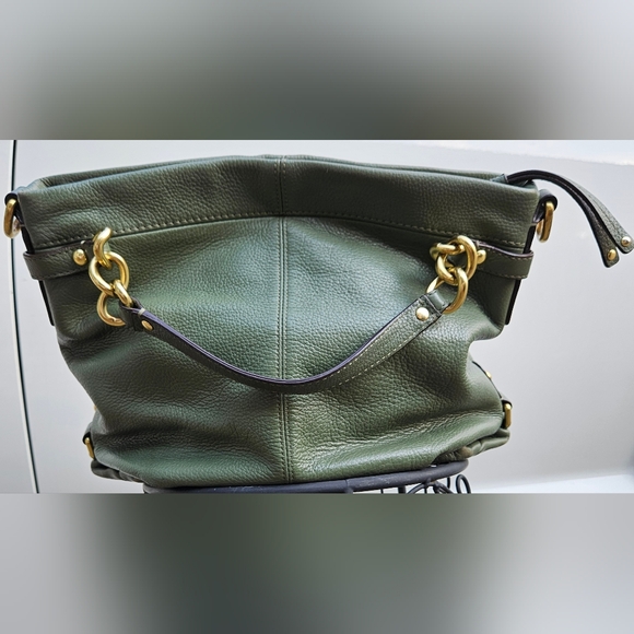 Coach Brooke pebbled green hand bag, purse (z) - Picture 12 of 13